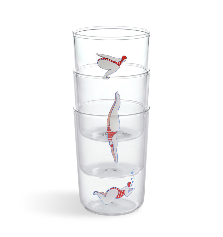 Set de 3 vasos Deep Dive de Ototo apilados