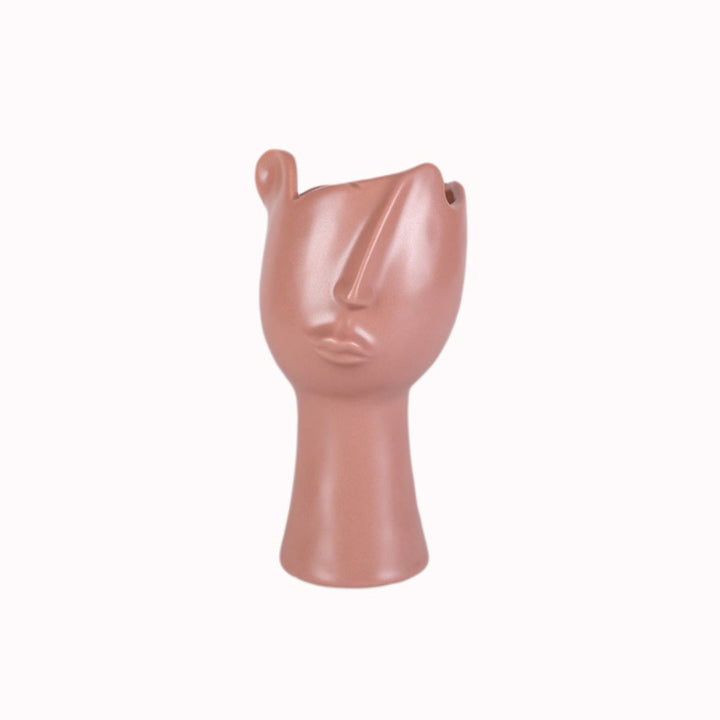 Escultura jarrón Aurora M de Bloom, cerámica rosa
