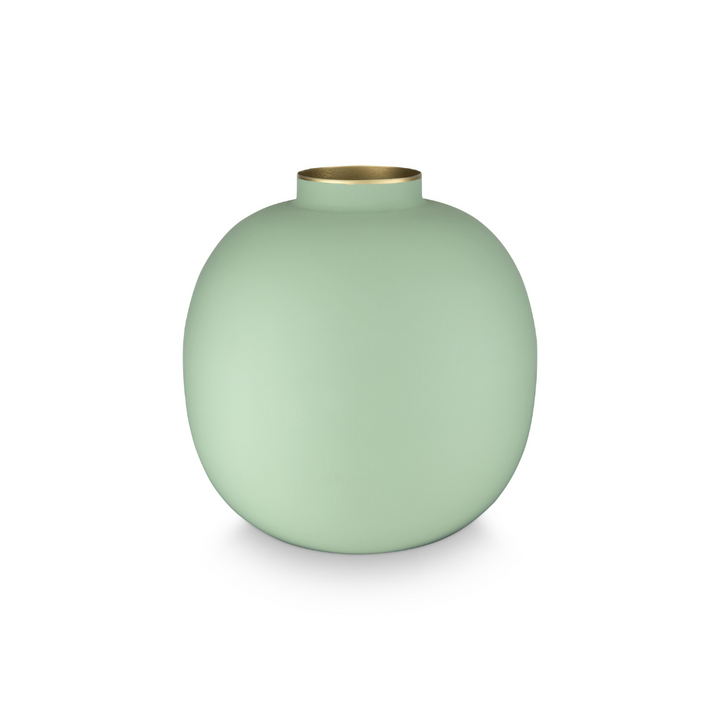 Florero de metal verde mate de Pip Studio, 23 cm
