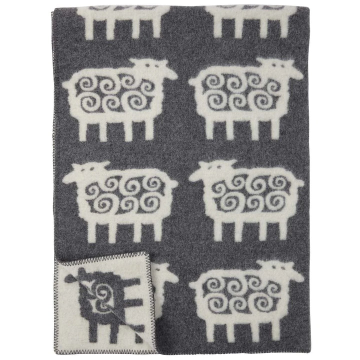 Manta Oveja gris y blanco de Klippan con ovejas