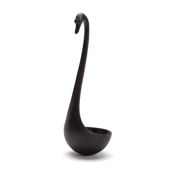 Cucharón flotante Swanky negro de Ototo con forma de cisne