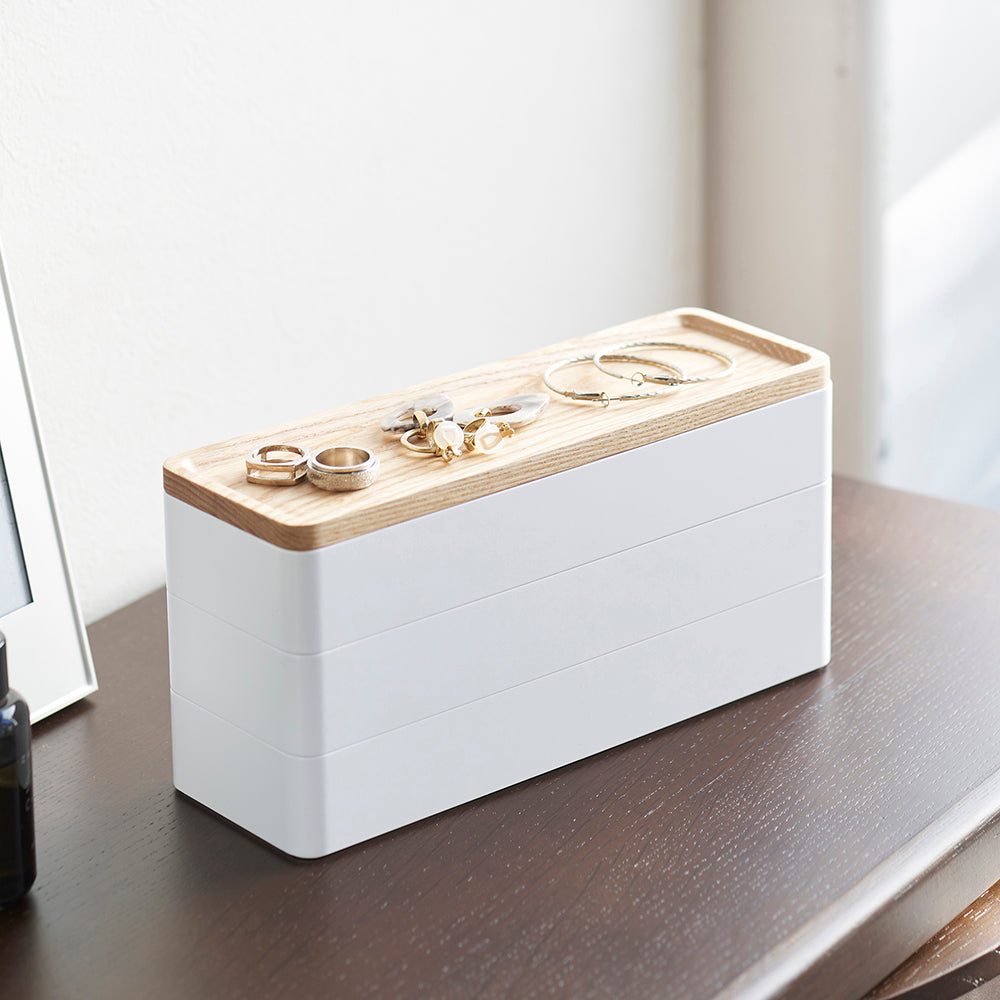CAJA ACCESORIOS SLIM 3 NIVELES <br>Blanco <br>Yamazaki