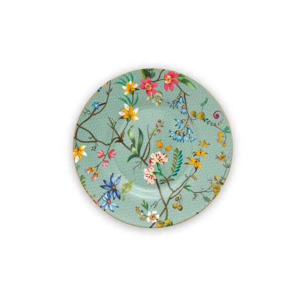Plato Pequeño Petit Four Jolie Flowers Azul 12cm – Cerámica, Diseño Holandés Original