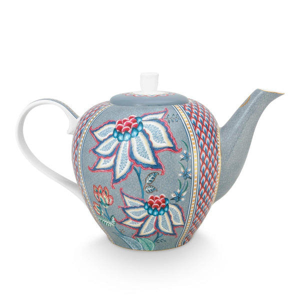 Tetera Tamaño L Festival de Flores Celeste 1.6ltr – Cerámica, Diseño Holandés Original
