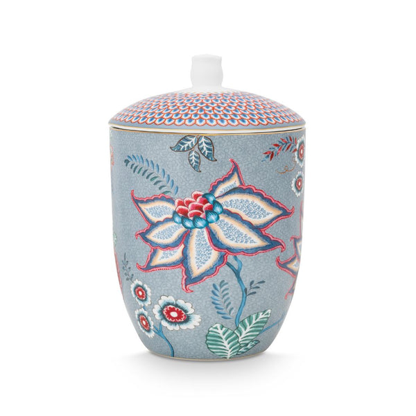 Frasco de Almacenamiento Festival de Flores Celeste 1.5ltr – Cerámica, Diseño Holandés Original
