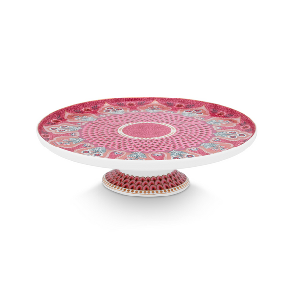 Tamaño Bandeja Pequeña para Torta Festival de Flores con diseño de borde ondulado Dark Rosado 21cm – Cerámica, Diseño Holandés Original
