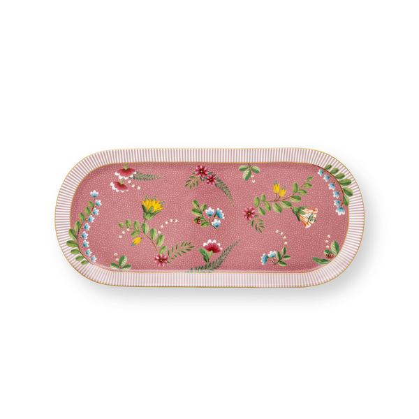 Bandeja para Torta La Majorelle Rosado 33.3x15.5cm – Cerámica, Diseño Holandés Original