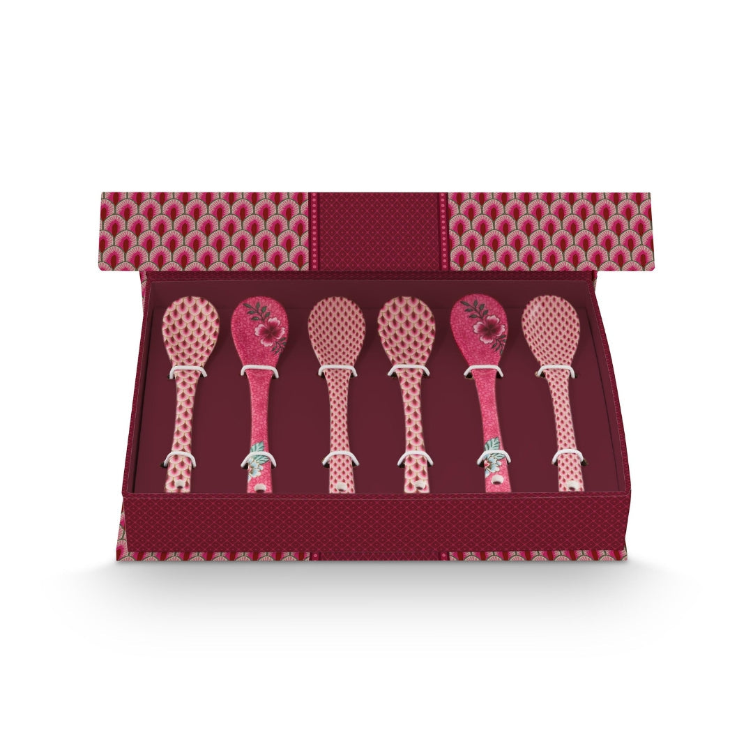 ORIENTAL FESTIVAL DE FLORES DARK ROSADO <br> Cucharitas <br> Pip Studio