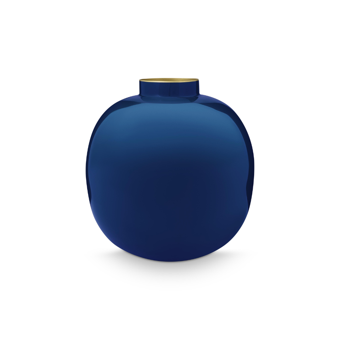 JARRÓN DE METAL <br> Azul 23cm <br> Pip Studio