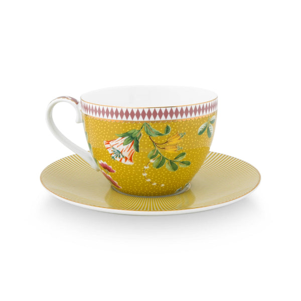 Taza con Plato La Majorelle Amarillo 280ml – Cerámica, Diseño Holandés Original