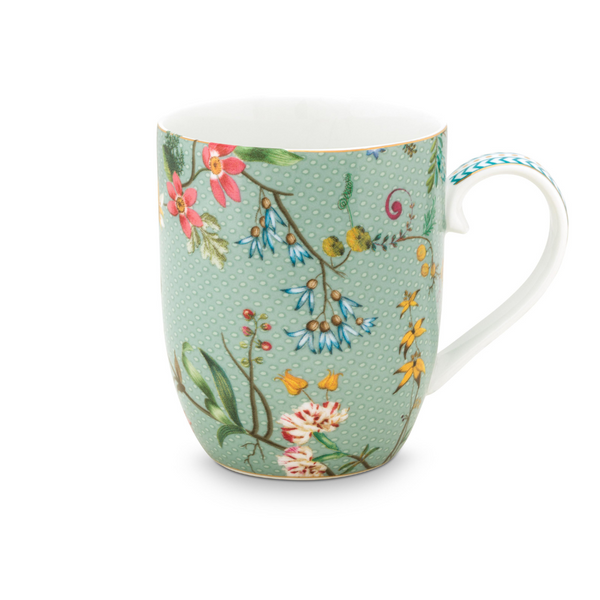 Taza Tamaño S Jolie Flowers Azul 145ml – Cerámica, Diseño Holandés Original