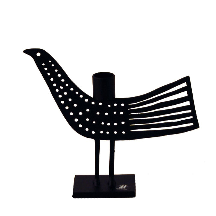 Candelabro DOTBIRD de Bengt & Lotta, pájaro de acero negro, 26 x 30 cm
