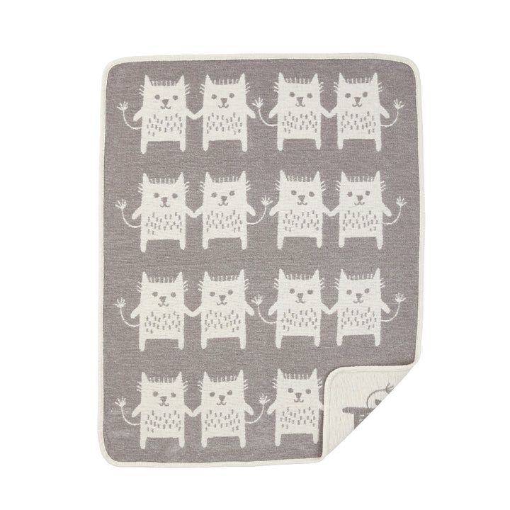 Manta para niños Little Me chenille gris de Klippan, con gatitos