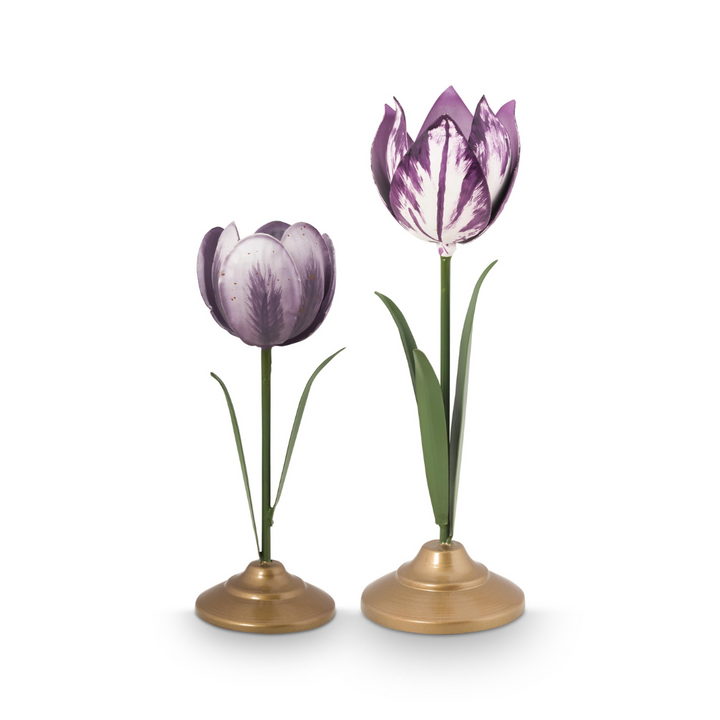 Set de 2 candelabros Tulip lila de Pip Studio de metal