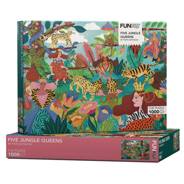 FIVE JUNGLE QUEENS <br> Puzzle 1.000 piezas <br> The Puzzle Queen
