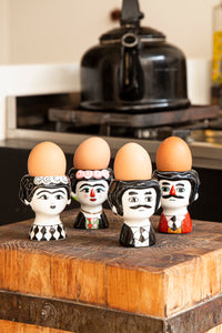 CARLOS & MARISOL B/W <br> Set 2 copas para huevos <br> Kitsch Kitchen