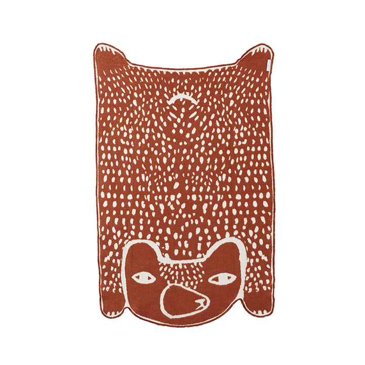 Manta reversible BEAR MINI de Donna Wilson con oso ilustrado, 95 x 63 cm