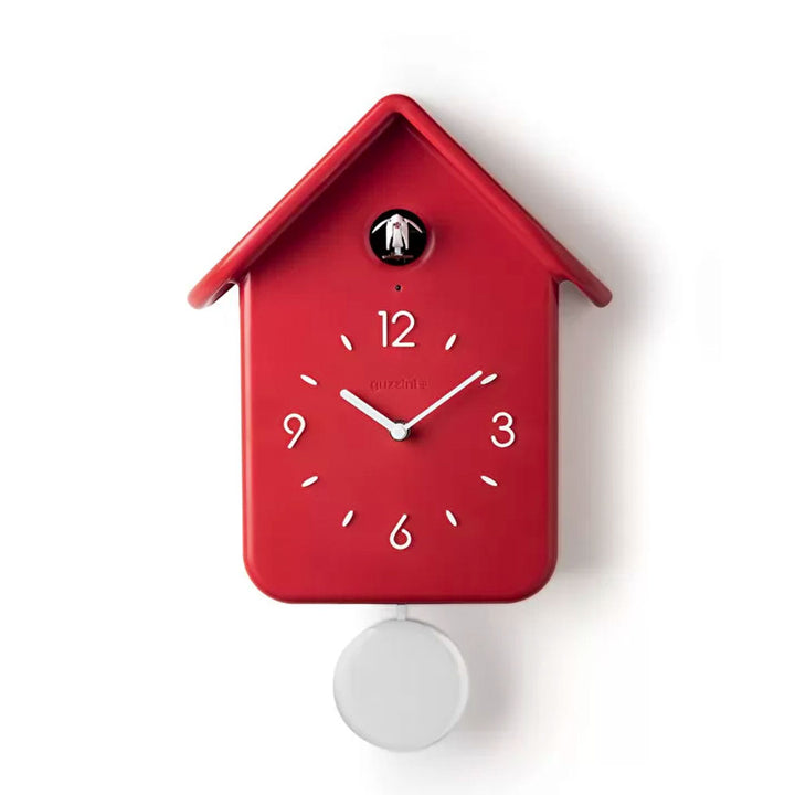 Reloj cucú Cuckoo rojo con péndulo blanco de Guzzini
