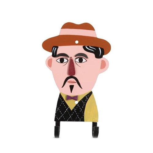 Gancho doble Mr. Pickett de Kitsch Kitchen, señor con sombrero