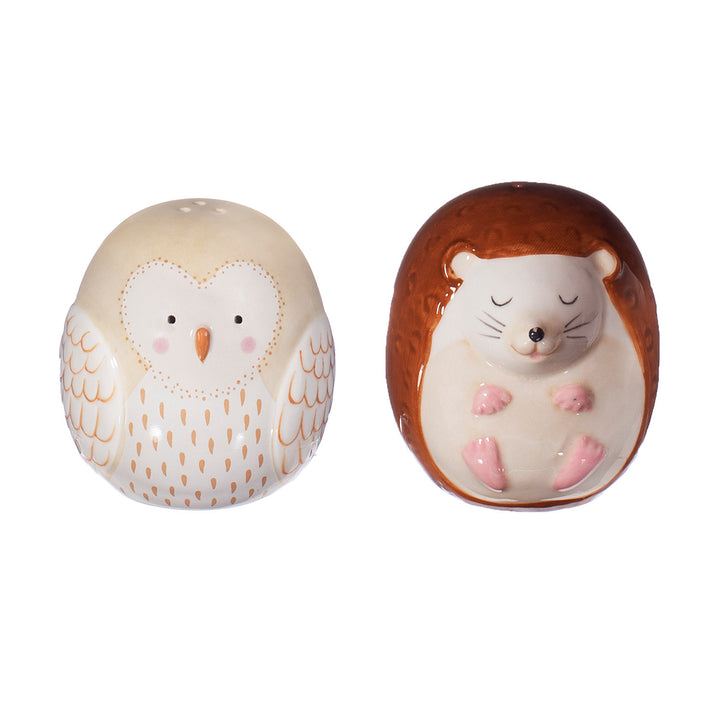 Salero y pimentero Owl & Hedgehog de Sass & Belle, búho y erizo